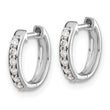 10k White Gold Diamond Hinged Hoop Earrings