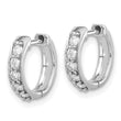 14K White Gold Lab Grown Diamond Hinged Hoop Earrings