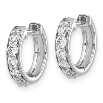 10k White Gold Diamond Hinged Hoop Earrings