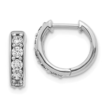 14K White Gold Lab Grown Diamond VS/SI GH, Hinged Hoop Earrings