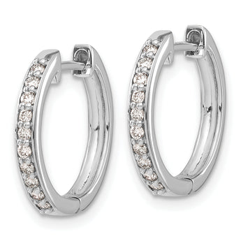 10k White Gold Diamond Hinged Hoop Earrings