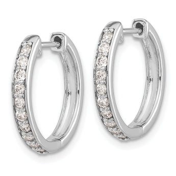 10k White Gold Diamond Hinged Hoop Earrings