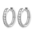 14k White Gold 1/2 carat Lab Grown Diamond VS/SI+ G+ Complete Hinged Hoop Earrings - Birthstone Company