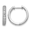 14k White Gold 1/2 carat Lab Grown Diamond VS/SI+ G+ Complete Hinged Hoop Earrings - Birthstone Company