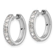 10k White Gold Diamond Hinged Hoop Earrings