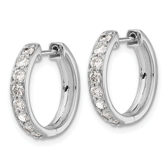 10k White Gold Diamond Hinged Hoop Earrings