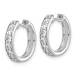 10k White Gold Diamond Hinged Hoop Earrings