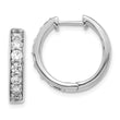 10k White Gold Diamond Hinged Hoop Earrings