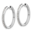 10k White Gold Diamond Hinged Hoop Earrings