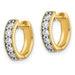 10k Yellow Gold Diamond Milgrain Hinged Hoop Earrings