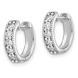 14K White Gold Lab Grown Diamond Milgrain Hinged Hoop Earrings