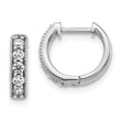 14K White Gold Lab Grown Diamond Milgrain Hinged Hoop Earrings