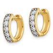 14K Lab Grown Diamond Milgrain Hinged Hoop Earrings