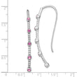 14K White Gold Lab Grown Dia SI1/SI2, G H, and Cr.Pink Sapp Threader Ear