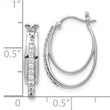 10k White Gold Diamond Hoop Earrings