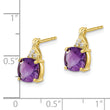 10k Checkerboard Amethyst and Diamond Earrings