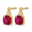 10k Checkerboard Created Ruby and Diamond Earrings - Birthstone Company