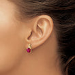 10k Checkerboard Created Ruby and Diamond Earrings - Birthstone Company