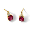 10k Checkerboard Created Ruby and Diamond Earrings - Birthstone Company