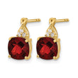 10k Checkerboard Garnet and Diamond Earrings - Birthstone Company