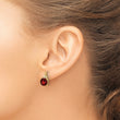 10k Checkerboard Garnet and Diamond Earrings - Birthstone Company