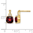 10k Checkerboard Garnet and Diamond Earrings - Birthstone Company