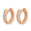 14k Rose Gold 1/8 carat Lab Grown Diamond VS/SI+ G+ Complete Hinged Hoop Earrings - Birthstone Company