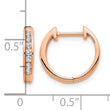 10k Rose Gold Polished Diamond Hinged Hoop Earrings - Birthstone Company