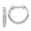 10k White Gold Diamond Hinged Hoop Earrings