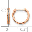 10k Rose Gold Polished Diamond Hinged Hoop Earrings - Birthstone Company