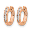 14k Rose Gold 1/8 carat Lab Grown Diamond VS/SI+ G+ Complete Hinged Hoop Earrings - Birthstone Company
