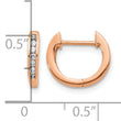 14k Rose Gold 1/8 carat Lab Grown Diamond VS/SI+ G+ Complete Hinged Hoop Earrings - Birthstone Company