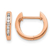 14k Rose Gold 1/8 carat Lab Grown Diamond VS/SI+ G+ Complete Hinged Hoop Earrings - Birthstone Company
