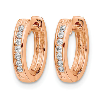 10k Rose Gold Diamond Hinged Hoop Earrings - Birthstone Company
