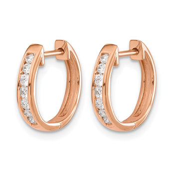 10k Rose Gold Diamond Hinged Hoop Earrings - Birthstone Company