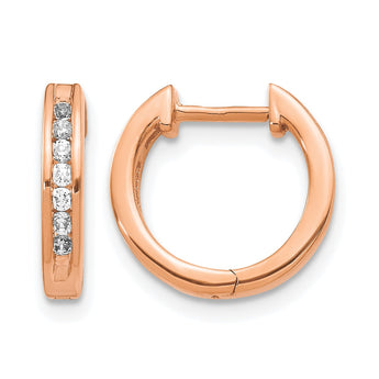 10k Rose Gold Diamond Hinged Hoop Earrings - Birthstone Company