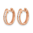 14k Rose Gold 1/4 carat Lab Grown Diamond VS/SI+ G+ Complete Hinged Hoop Earrings - Birthstone Company
