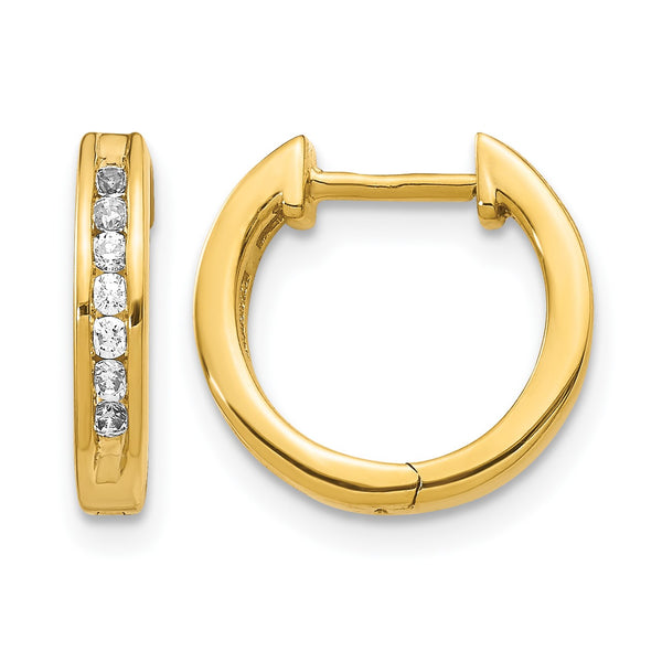 14k 1/4 carat Lab Grown Diamond VS/SI+ G+ Complete Hinged Hoop Earrings - Birthstone Company