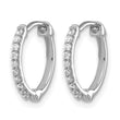 14k White Gold 1/5 carat Lab Grown Diamond VS/SI+ G+ Complete Hinged Hoop Earrings - Birthstone Company