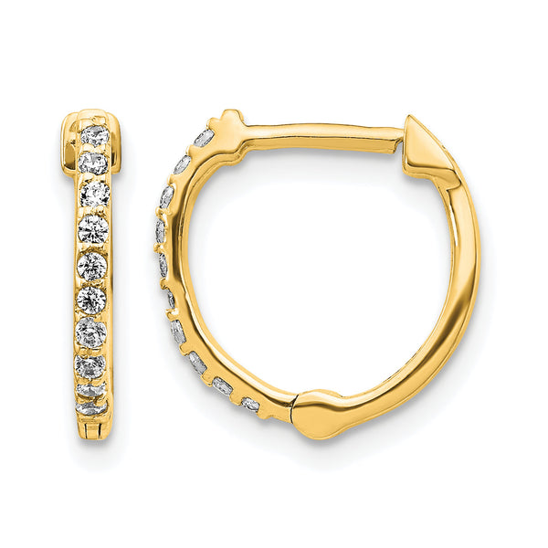14k 1/5 carat Lab Grown Diamond VS/SI+ G+ Complete Hinged Hoop Earrings
