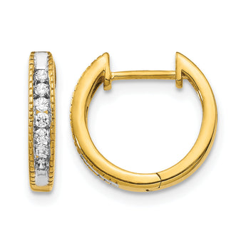 14k 1/5 carat Lab Grown Diamond VS/SI+ G+ Complete Hinged Hoop Earrings