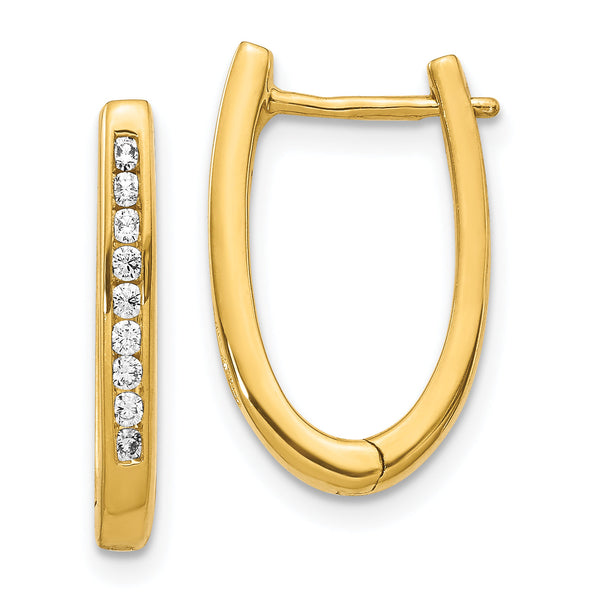 14k 1/4 carat Lab Grown Diamond VS/SI+ G+ Complete Hinged Hoop Earrings