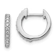 10k White Gold Diamond Hinged Hoop Earrings
