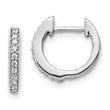14K White Gold Lab Grown Diamond Hinged Hoop Earrings