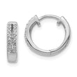 10k White Gold Diamond Hinged Round Hoop Earrings