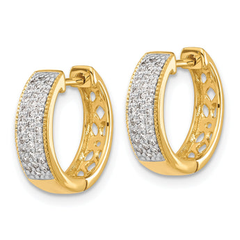 10k Diamond Hinged Hoop Earrings