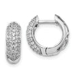 10k White Gold Diamond Hinged Hoop Earrings