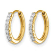 14k 1/8 carat Lab Grown Diamond VS/SI+ G+ Complete Hinged Hoop Earrings - Birthstone Company