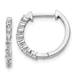 10k White Gold Diamond Hinged Hoop Earrings