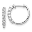 10k White Gold Diamond Hinged Hoop Earrings